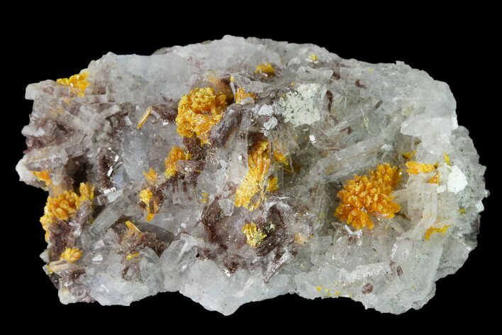Orpiment on Barite Crystals - Peru #169062